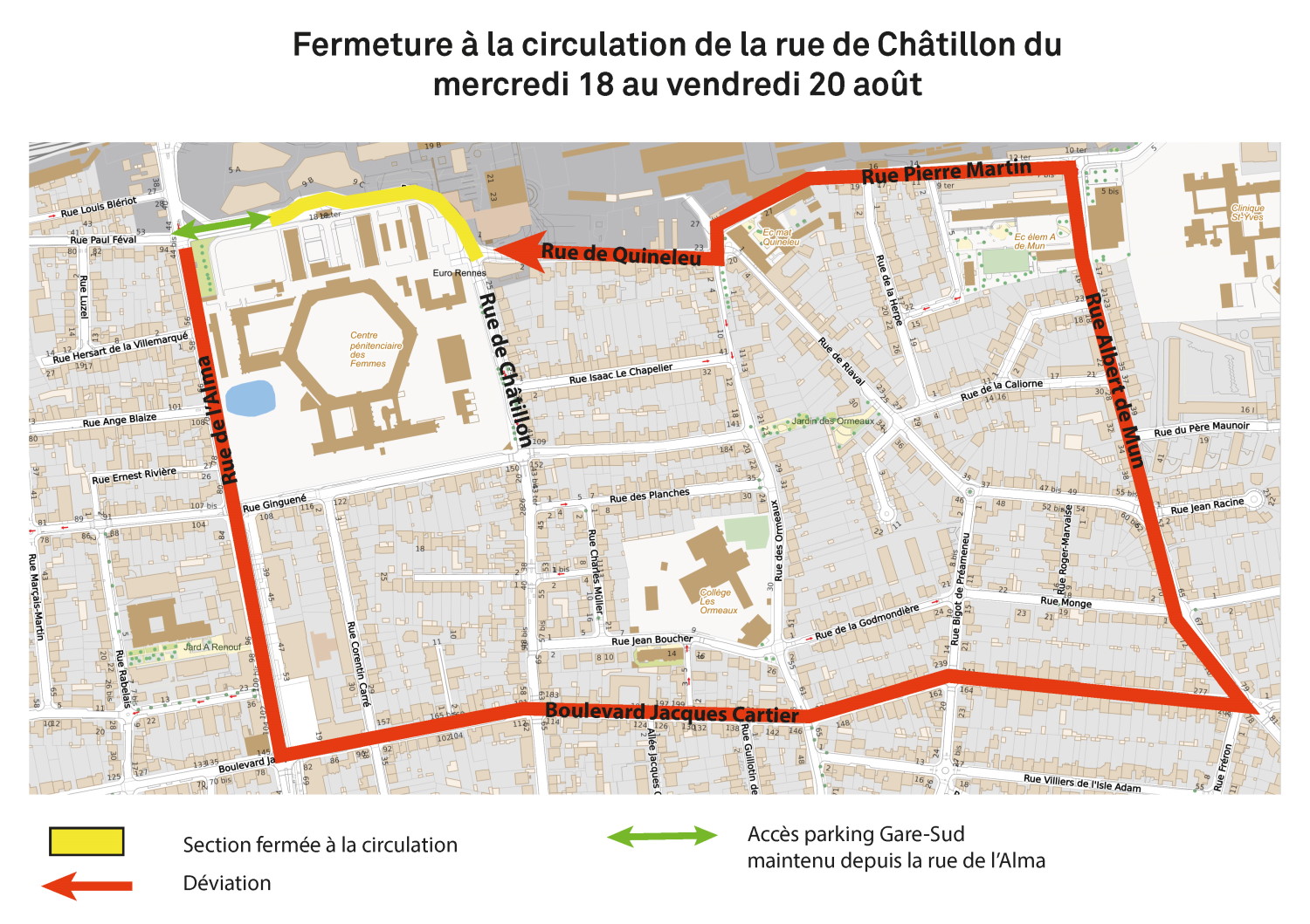 Eurorennes info travaux rue Châtillon